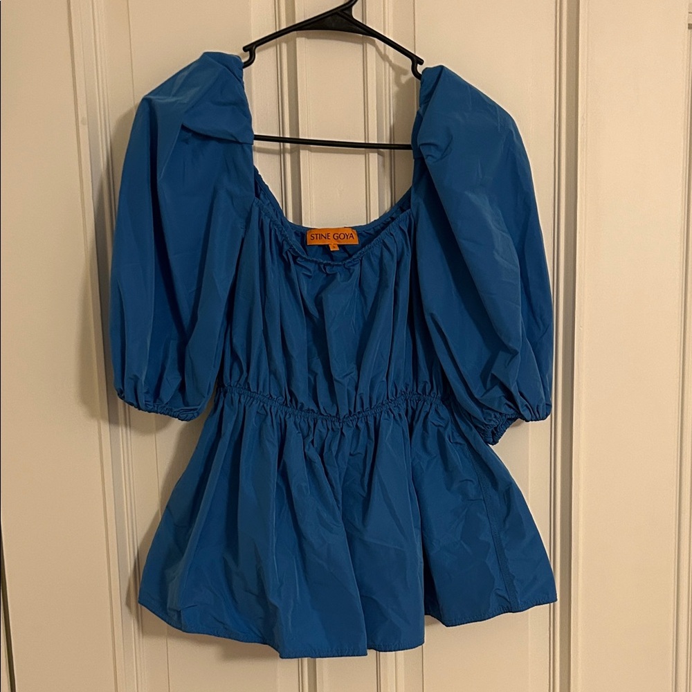 Blue Puff Sleeve Top Stine Goya